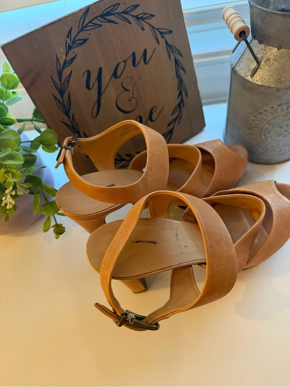 J. Crew Collins Leather Peep Toe Sandals Heels